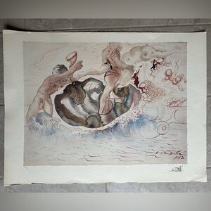 Salvador Dali Sirens and the Sailor signed numbered lithograph vintage 33x25